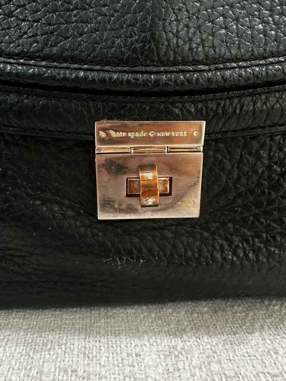 Kate Spade Black Leather Top-Handle Bag